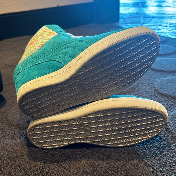 Puma wedge sneaker women’s sz 7.5 turquoise suede - Picture 3 of 4